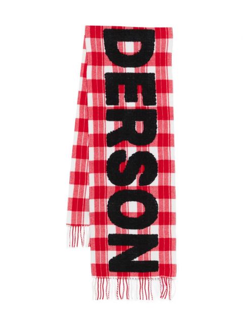 JW Anderson check-pattern scarf - Red - zdjęcie produktu nr 1
