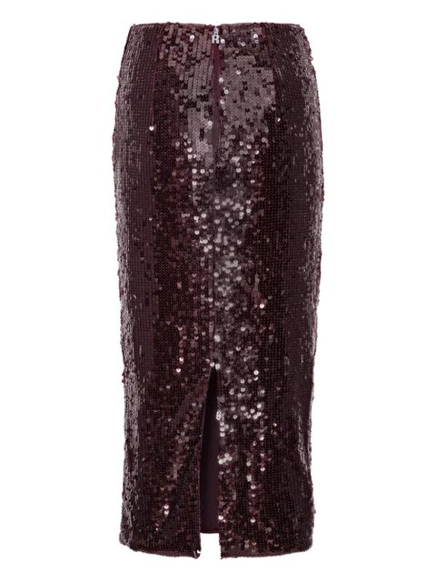 ROTATE BIRGER CHRISTENSEN sequin-embellished skirt - Red