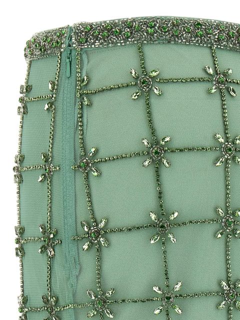 PINKO crystal-embellished midi tulle skirt - Green