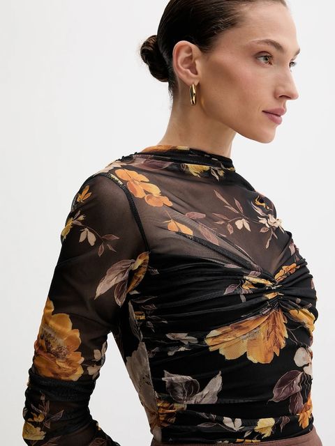 Bardot bluzka damska kolor czarny wzorzysta 60047TB