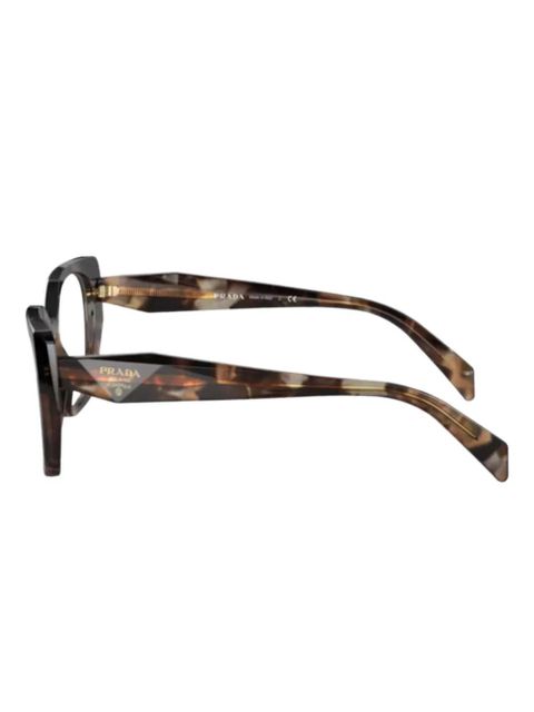 Prada Eyewear geometric-frame glasses - Brown