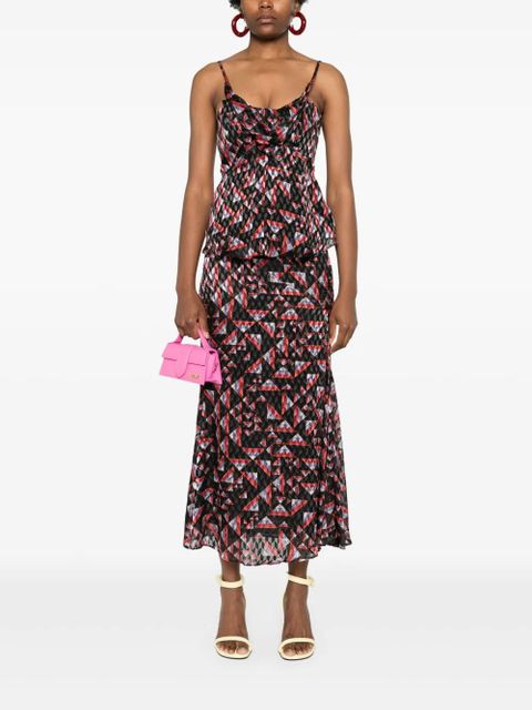 ISABEL MARANT Kalisia geometric-print tank top - Black - zdjęcie produktu nr 2