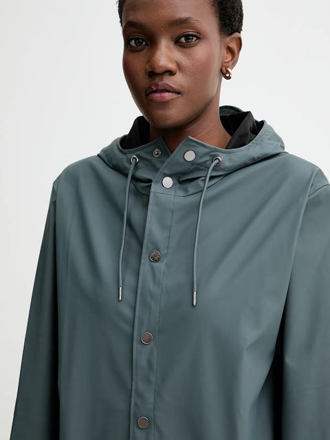 Rains kurtka 12020 Long Jacket kolor szary przejściowa 12020