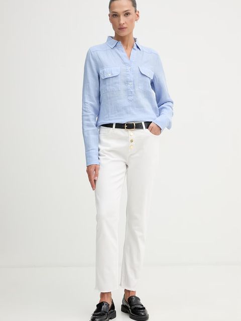 Mos Mosh bluzka koszulowa damska lniana - zdjęcie produktu nr 1