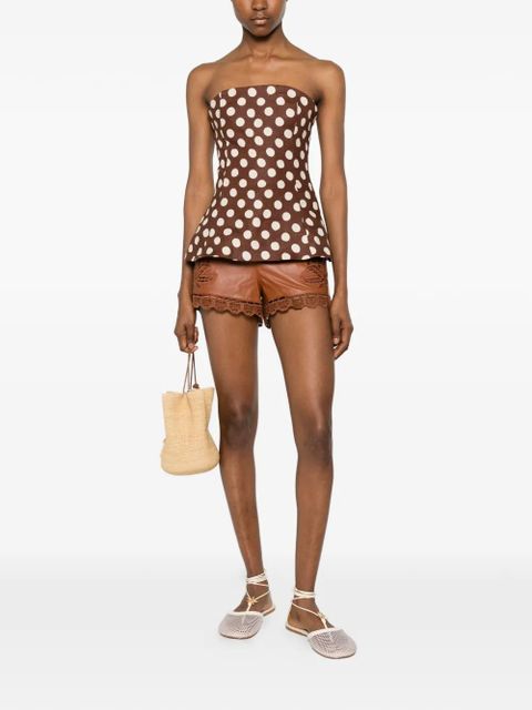 FARM Rio Richilieu leather shorts - Brown - zdjęcie produktu nr 2