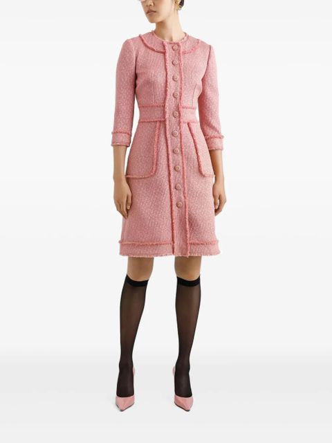 Dolce & Gabbana DNA frayed-edge midi dress - Pink