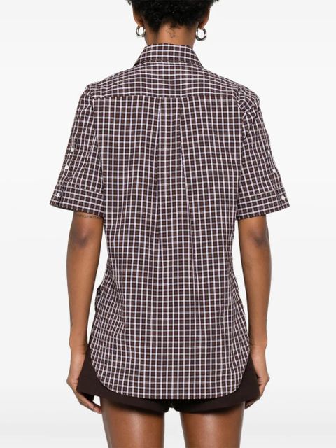 SANDRO check-print shirt - Brown - zdjęcie produktu nr 2