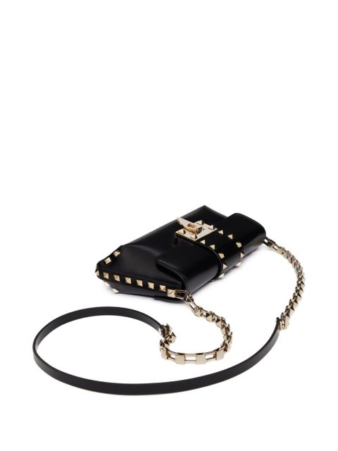 Valentino Garavani Rockstud brushed-leather shoulder bag - Black - zdjęcie produktu nr 2