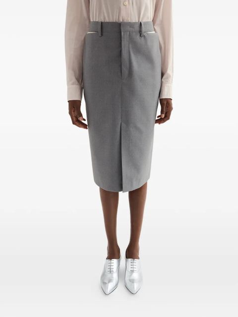 Jil Sander cut-out slit midi skirt - Grey - zdjęcie produktu nr 2