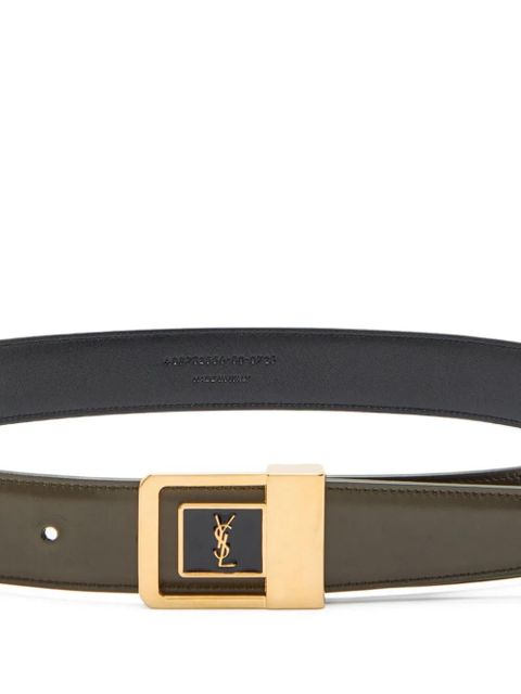 Saint Laurent logo-buckle belt - Green - zdjęcie produktu nr 2