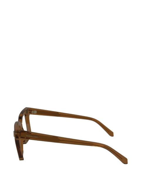 Ferragamo square full-rim eyeglasses - Brown