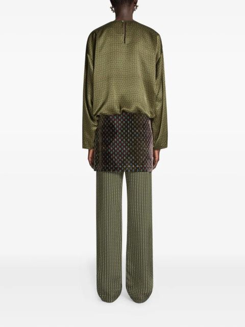 DRIES VAN NOTEN geometric-pattern blouse - Green