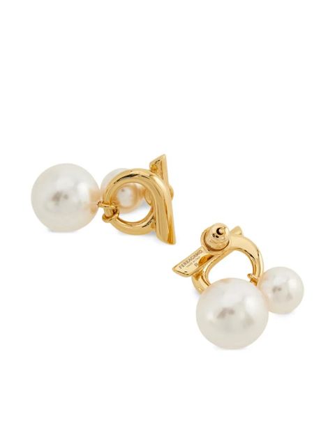Ferragamo faux-pearl embellished earrings - Gold - zdjęcie produktu nr 2