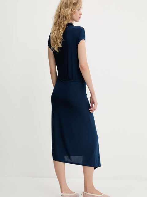 Calvin Klein sukienka kolor granatowy midi dopasowana LV044C237G