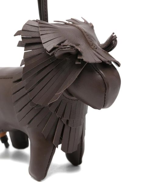 Tod's fringed lion-motif keyring - Brown