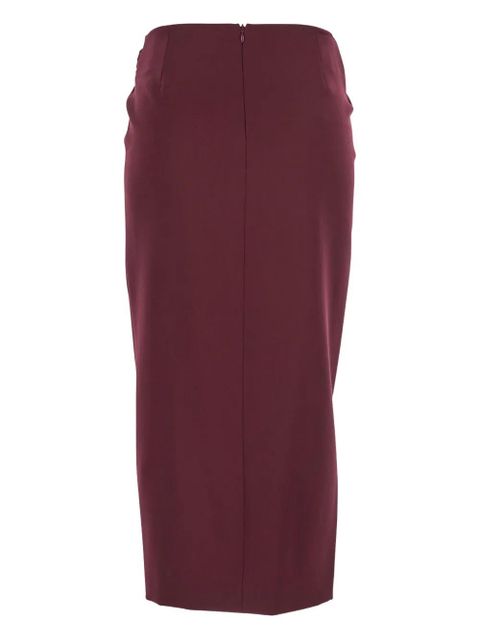 The Attico draped-front midi skirt - Red