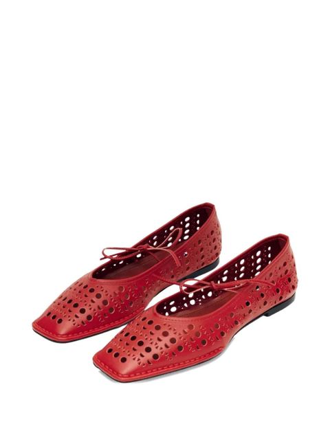 ALOHAS Sway Slit leather ballet flats - Red