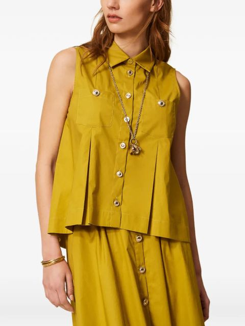 TWINSET pleated chest-pockets shirt - Yellow - zdjęcie produktu nr 2