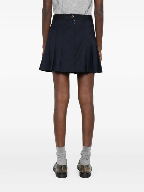 SANDRO pinstripe pleated mini skirt - Blue