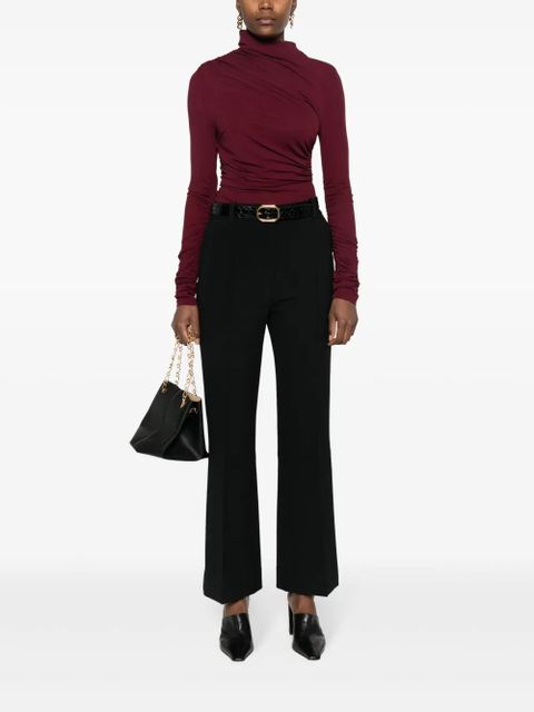 Victoria Beckham tailored cotton-blend flared trousers - Black - zdjęcie produktu nr 2