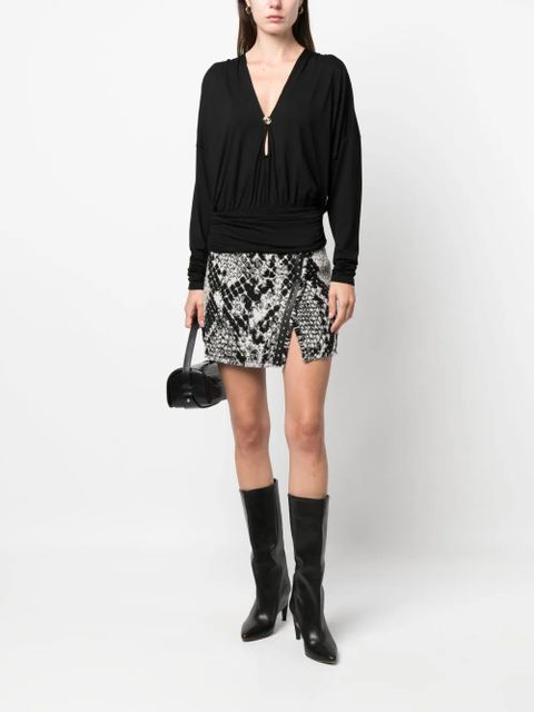 PINKO draped cut-out V-neck top - Black - zdjęcie produktu nr 2