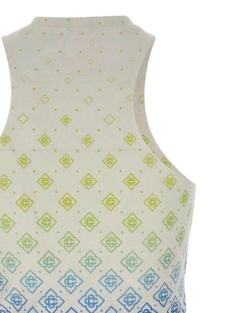 Casablanca Printed Draped monogram draped top - Neutrals