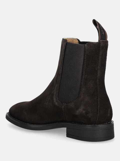 Gant sztyblety zamszowe Fayy damskie kolor brązowy na płaskim obcasie 31553127