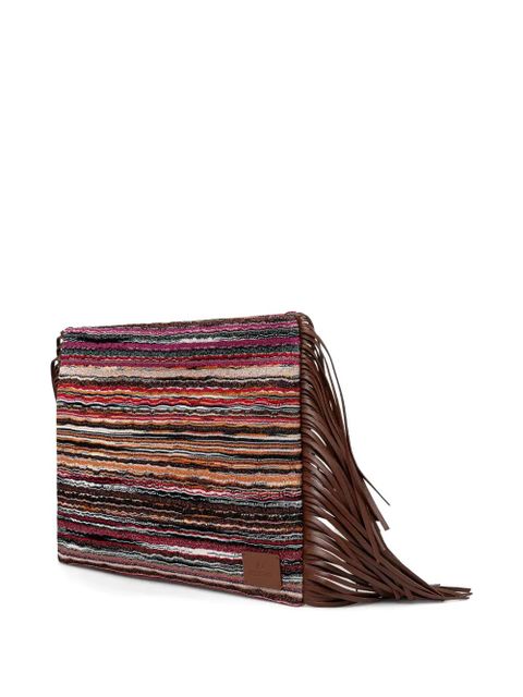 Missoni fringed clutch bag - Brown