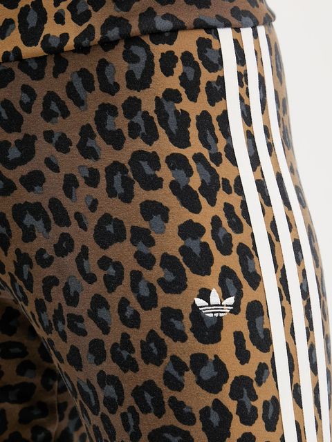 adidas Originals legginsy Legging damskie kolor brązowy wzorzyste JW7308