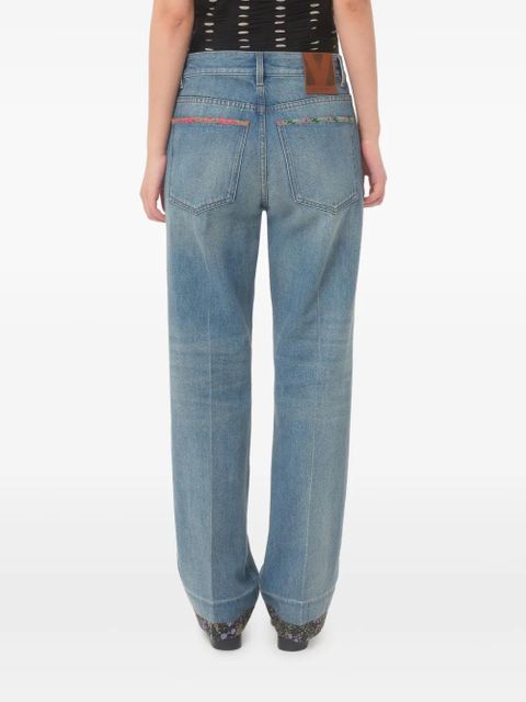 Valentino Garavani floral-trim jeans - Blue - zdjęcie produktu nr 2