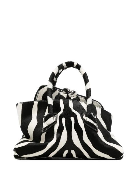 The Attico mini La Passeggiata zebra-pattern tote bag - Black - zdjęcie produktu nr 1