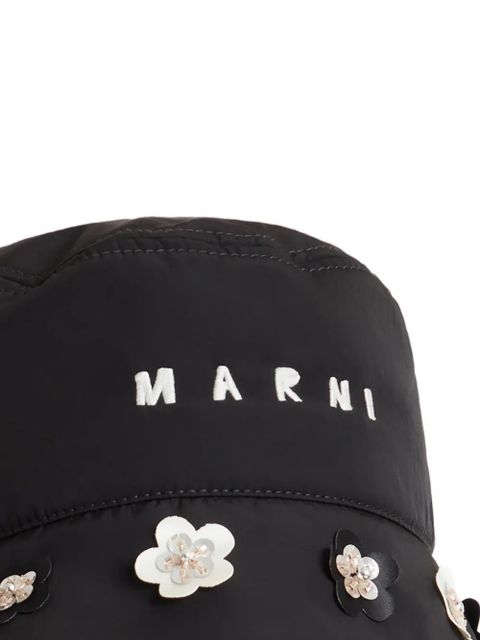 Marni logo bucket hat - Black