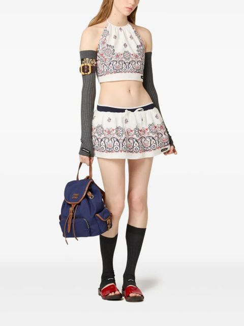 Miu Miu paisley crop top - White - zdjęcie produktu nr 2