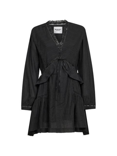 MARANT ÉTOILE lace trim ruffled dress - Black - zdjęcie produktu nr 1