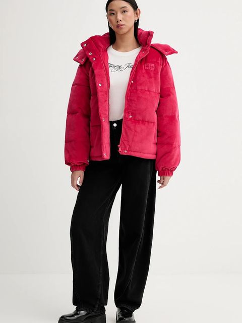 Tommy Jeans kurtka kolor różowy zimowa DW0DW21668