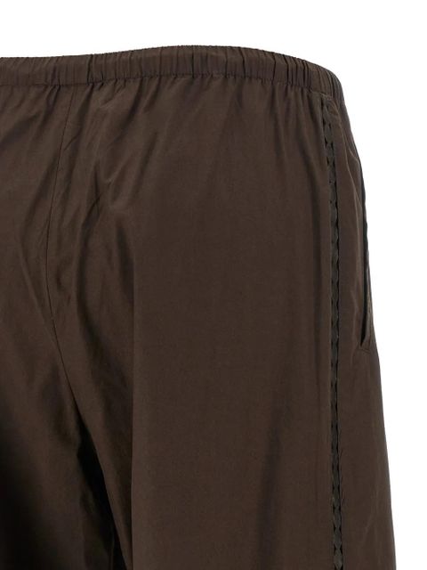 Yves Salomon perforated leather insert pants - Brown