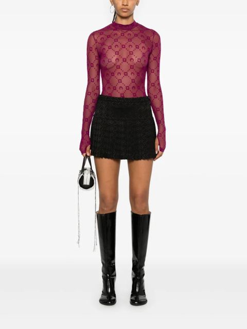 Marine Serre Moon Diamond-jacquard mini skirt - Black - zdjęcie produktu nr 2