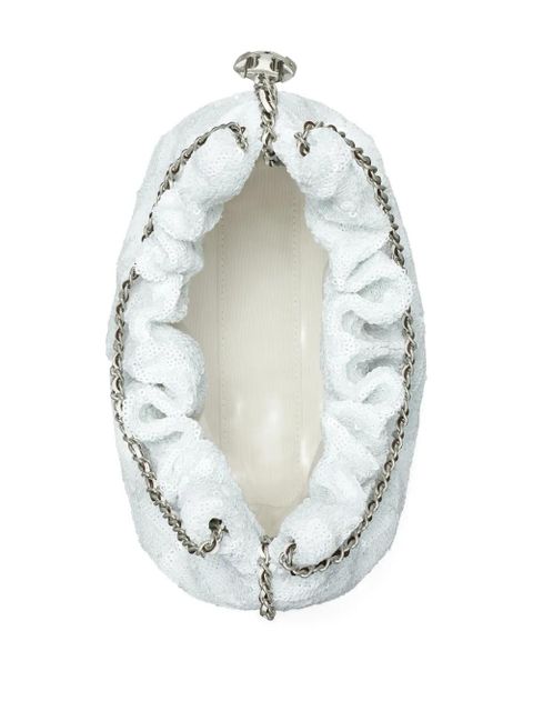 Tory Burch mini Fleming sequin shoulder bag - White