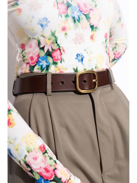 LOEWE rounded leather belt - Brown