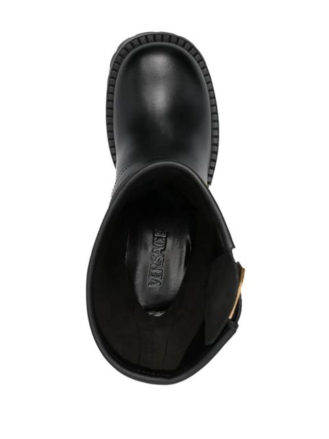 Versace Medusa-embossed leather boots - Black