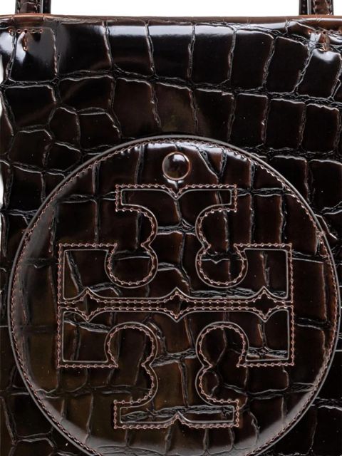 Tory Burch croc-embossed logo-detail tote bag - Brown