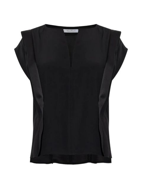 Max Mara V-neck panel blouse - Black - zdjęcie produktu nr 1