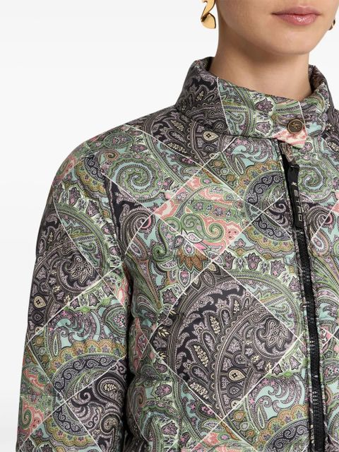 ETRO paisley-print goose-down puffer jacket - Black