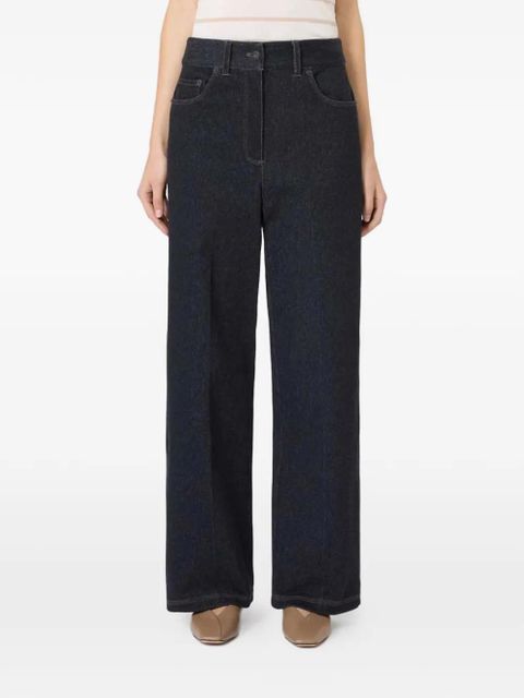 Max Mara denim-effect straight-leg trousers - Blue - zdjęcie produktu nr 2