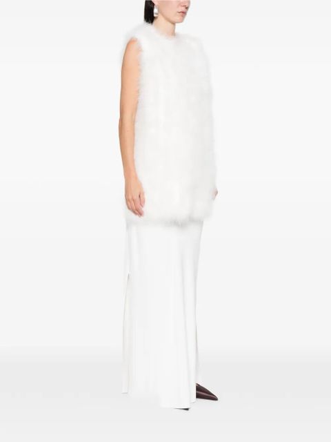 Yves Salomon feathers gilet - White