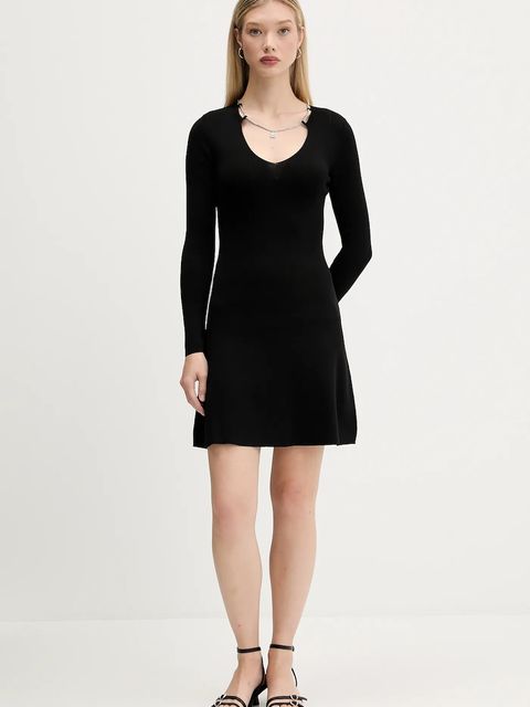 HUGO sukienka kolor czarny midi dopasowana 50548244