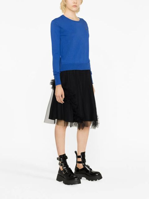 Vivienne Westwood Orb-embroidered cotton-cashmere jumper - Blue