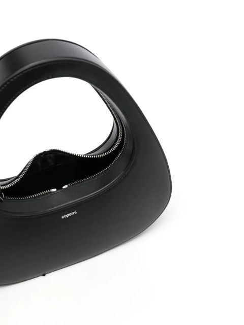 Coperni Swipe triangular leather tote bag - Black