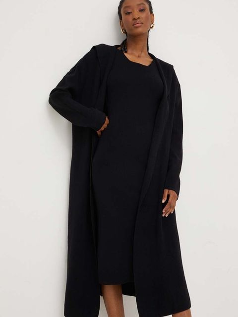 Answear Lab sukienka i kardigan kolor czarny