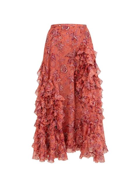 Ulla Johnson cascading ruffled skirt - Orange - zdjęcie produktu nr 1